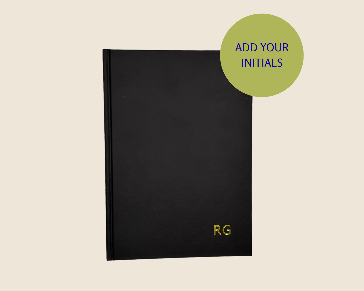 Add your initials - for hardcover notebooks
